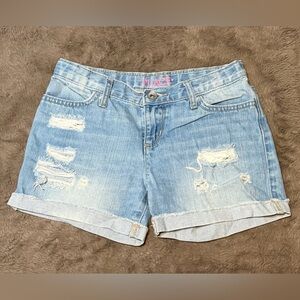 The Children’s Place - Girls Light Blue Ripped Jean Shorts, Size - 8